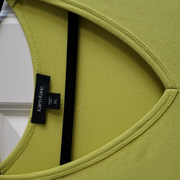 Women's Lime Asymmetrical Tunic w/side Tie - Picture 2 of 4